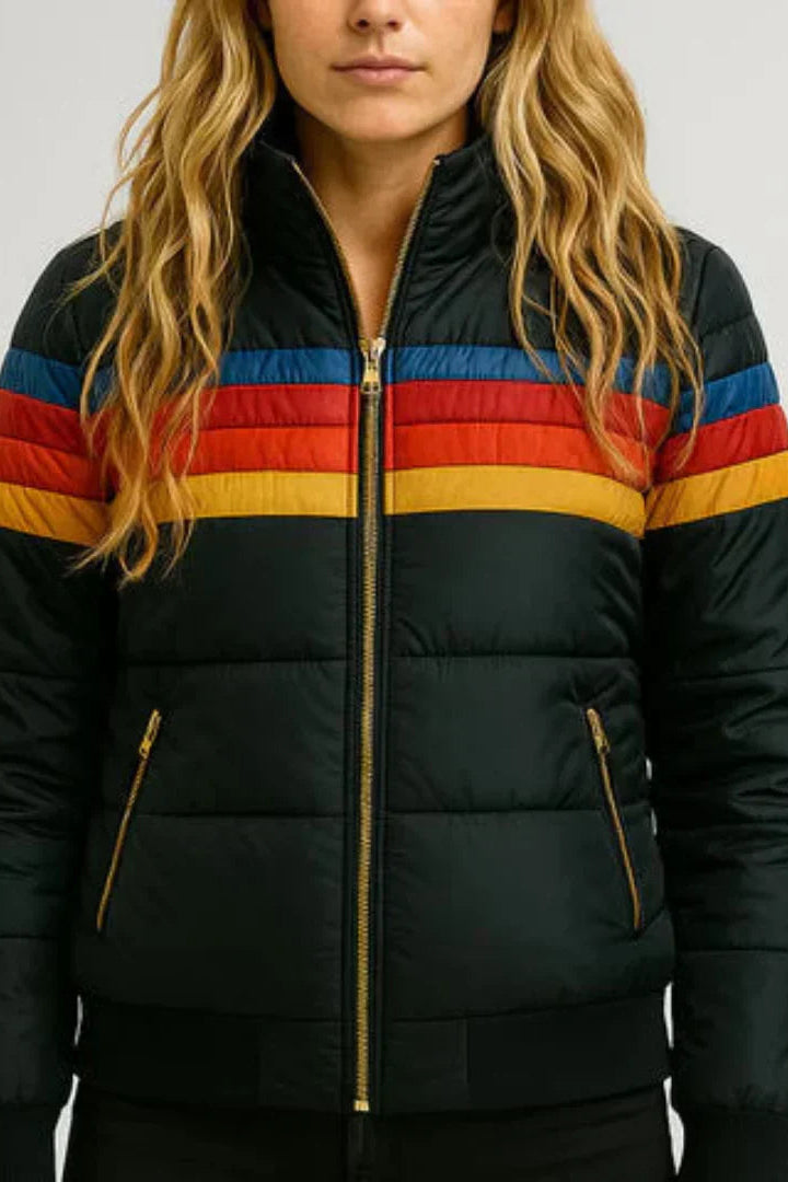 Léonie – Veste matelassée rayée rétro