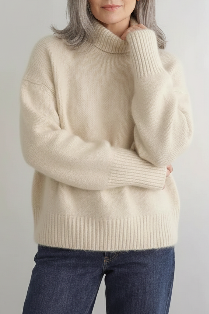 Antoinette – Pull col roulé en cachemire élégant