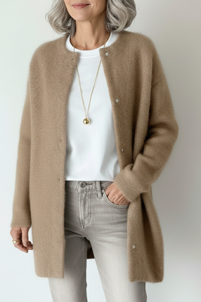 Camille – Cardigan Élégant et Doux