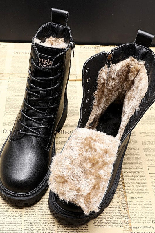 Léonie™ | Bottes Élégantes en Cuir Noir