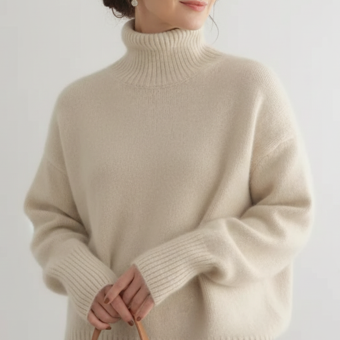 Antoinette – Pull col roulé en cachemire élégant